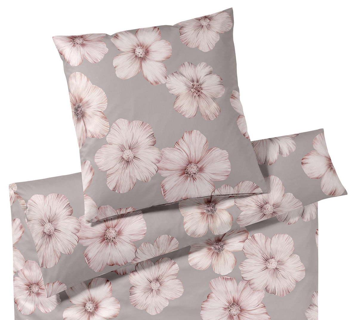 Jersey Bettwäsche Devine Jersey in Mauve Blüten Freisteller #farbe_Devine Jersey Mauve