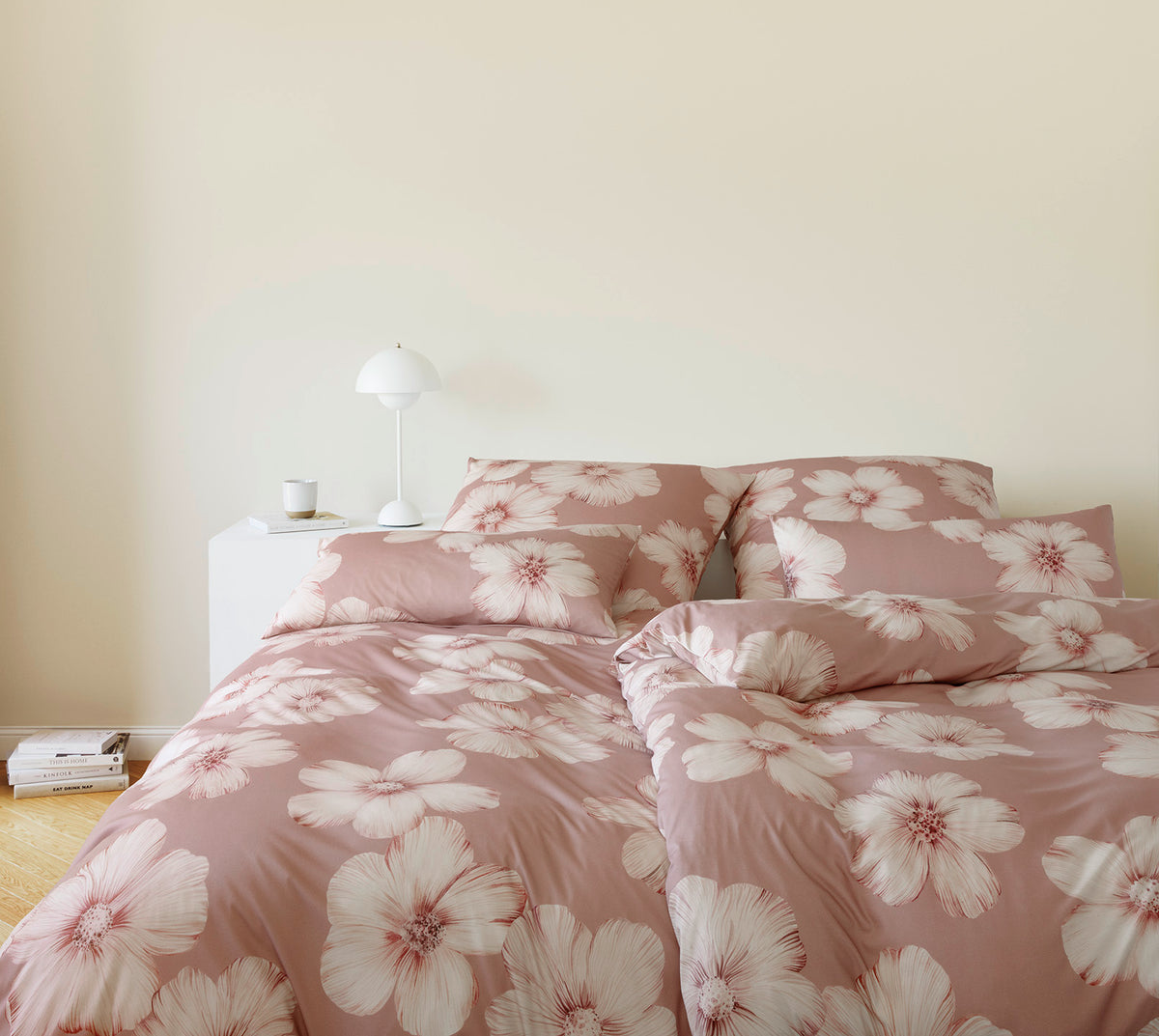 Jersey Bettwäsche Devine Jersey in Rouge Blüten Schlafzimmer #farbe_Devine Jersey Rouge