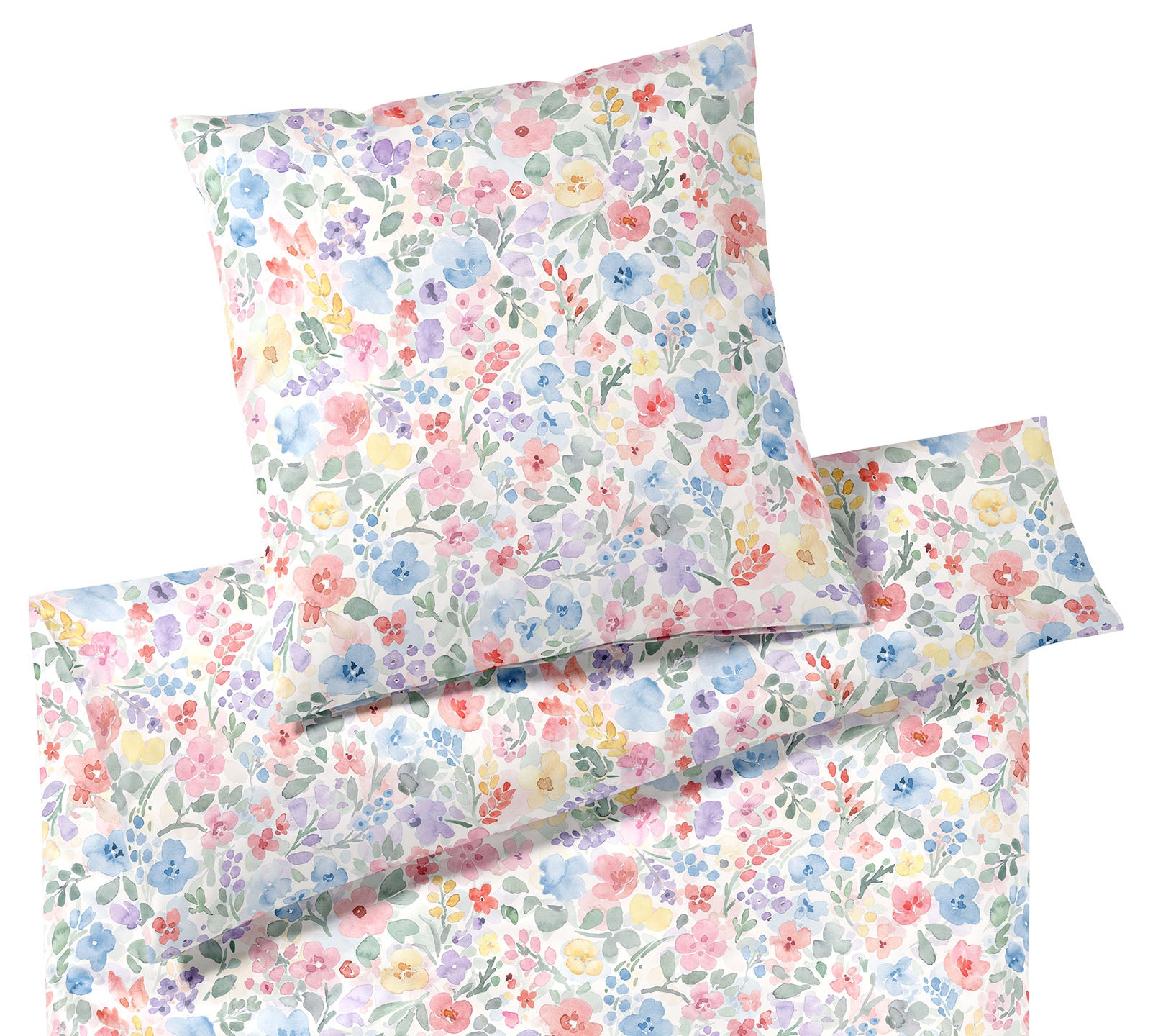 Jersey Bettwäsche Gentle Jersey in Blau Blumen Freisteller #farbe_Gentle Jersey Blau