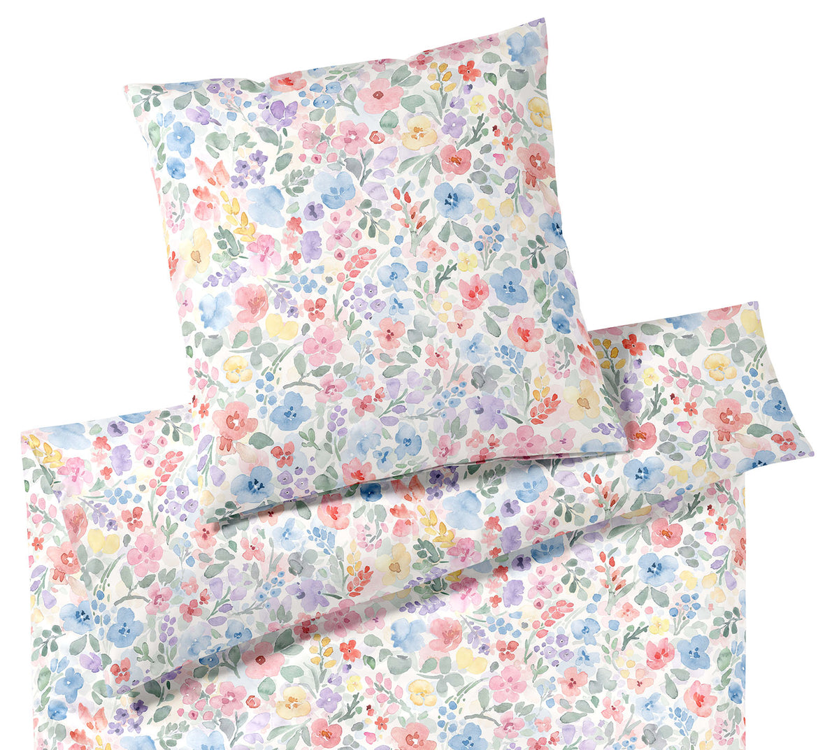 Jersey Bettwäsche Gentle Jersey in Blau Blumen Freisteller #farbe_Gentle Jersey Blau