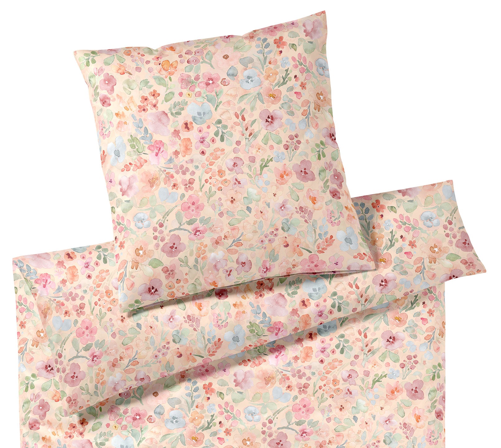 Jersey Bettwäsche Gentle Jersey in Apricot Blumen Freisteller #farbe_Gentle Jersey Apricot