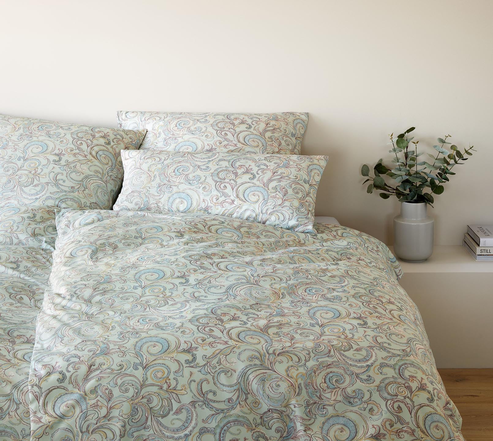 Jersey Bettwäsche Grace in Zartgrün Paisley Schlafzimmer #farbe_Grace Zartgrün