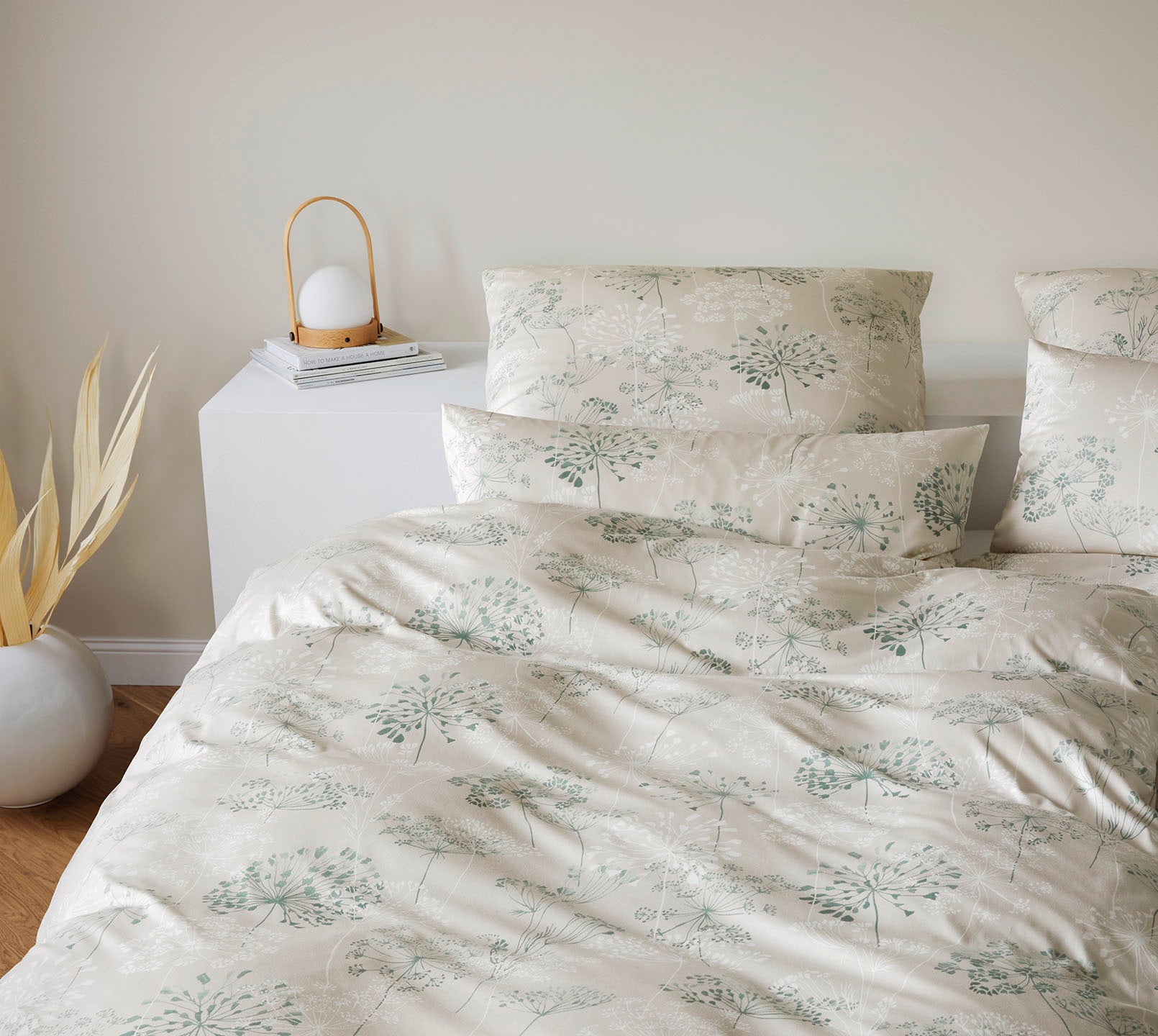 Jersey Bettwäsche Meadow Jersey in Salbei Blüten Schlafzimmer #farbe_Meadow Salbei