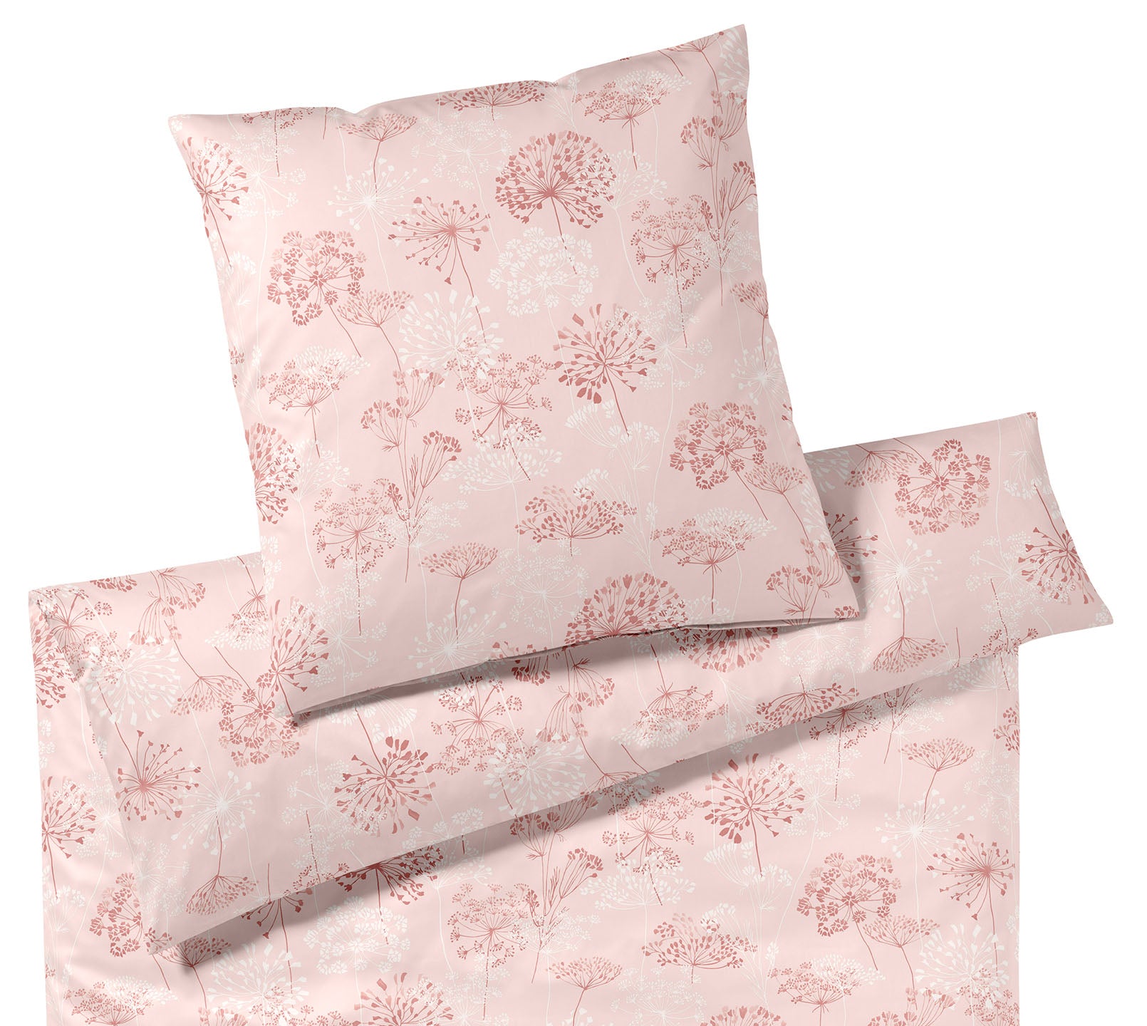 Jersey Bettwäsche Meadow Jersey in Koralle Blüten Freisteller #farbe_Meadow Koralle