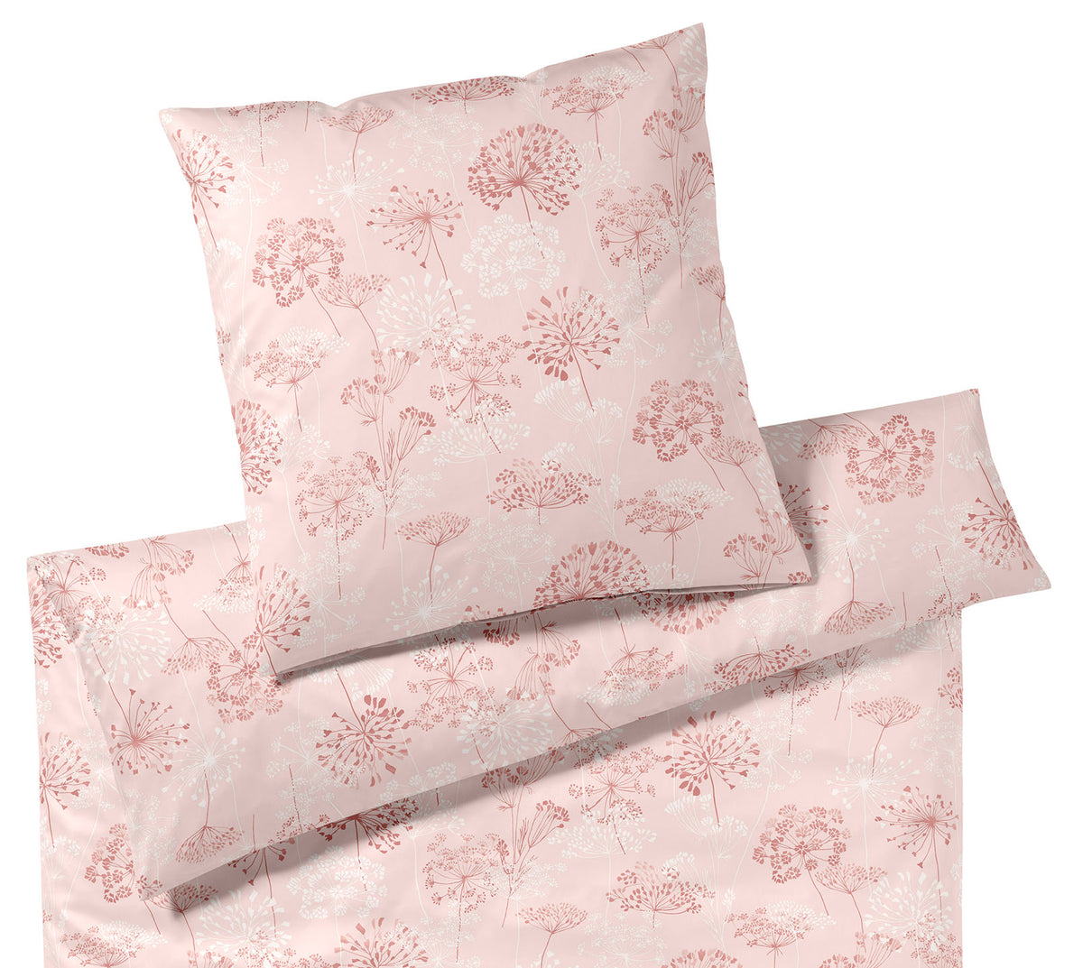 Jersey Bettwäsche Meadow Jersey in Koralle Blüten Freisteller #farbe_Meadow Koralle