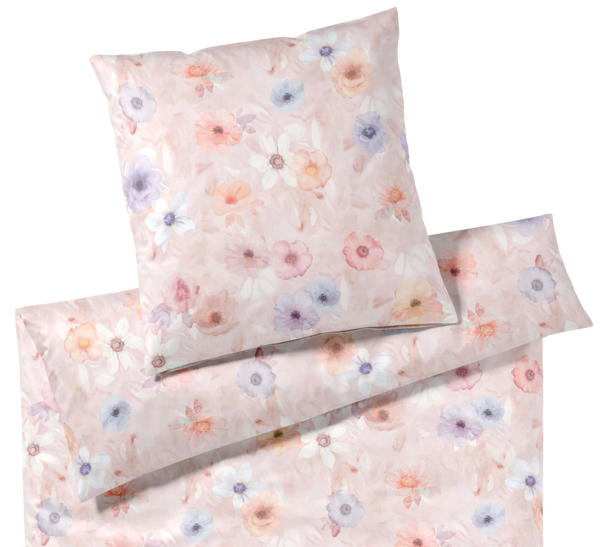 Jersey Bettwäsche Pastel Jersey in Rosarot Blüten Freisteller #farbe_Pastel Jersey Rosarot