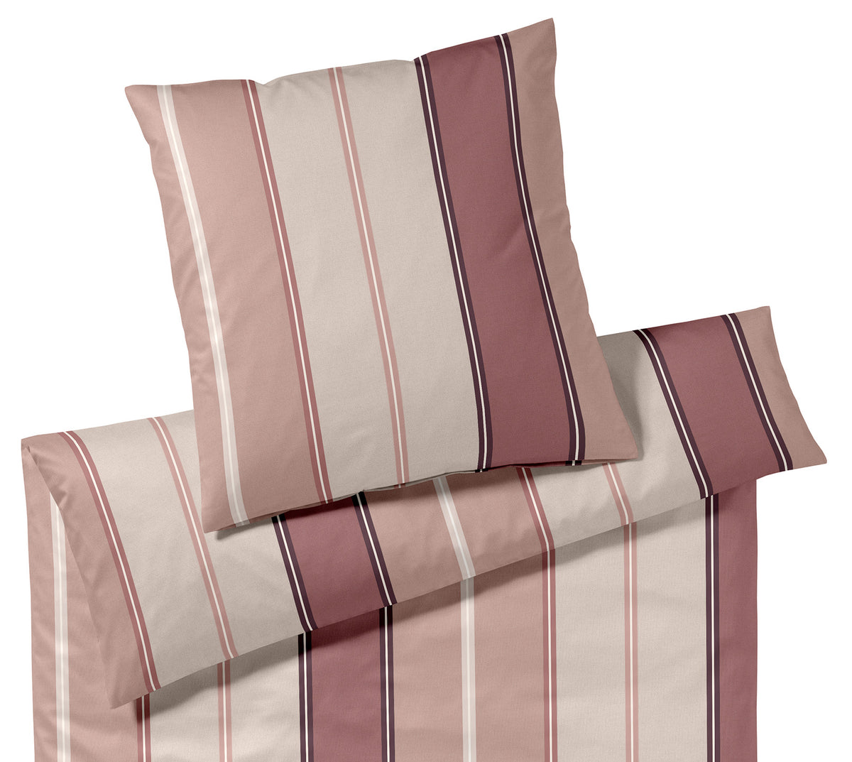 Jersey Bettwäsche Queens in Ziegel Streifen Freisteller #farbe_Queens Ziegel