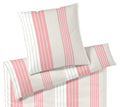 Jersey Bettwäsche Range in Korallrot Streifen Freisteller #farbe_Korallrot