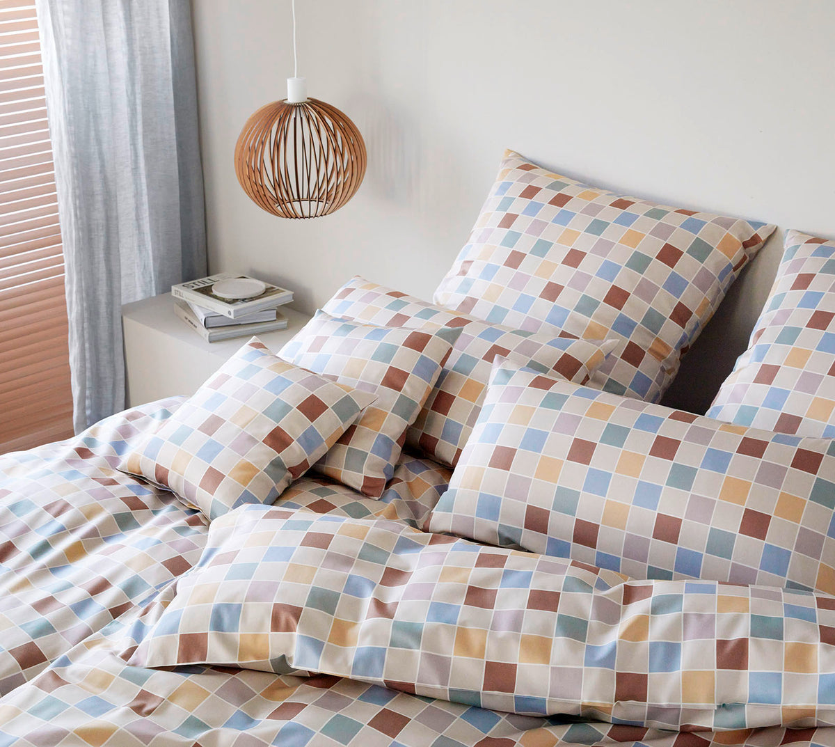 Jersey Bettwäsche Scrabble Jersey in Natur Karo Schlafzimmer #farbe_Scrabble Jersey Natur