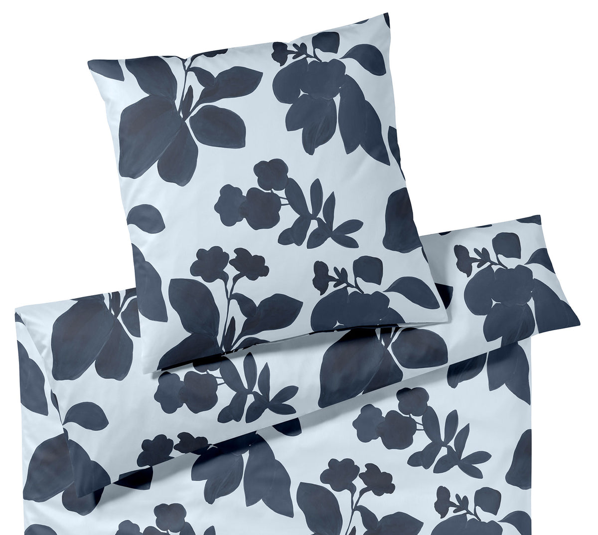 Jersey Bettwäsche Shadows in Denim-Blue Blüten Freisteller #farbe_Shadows Denim-Blue