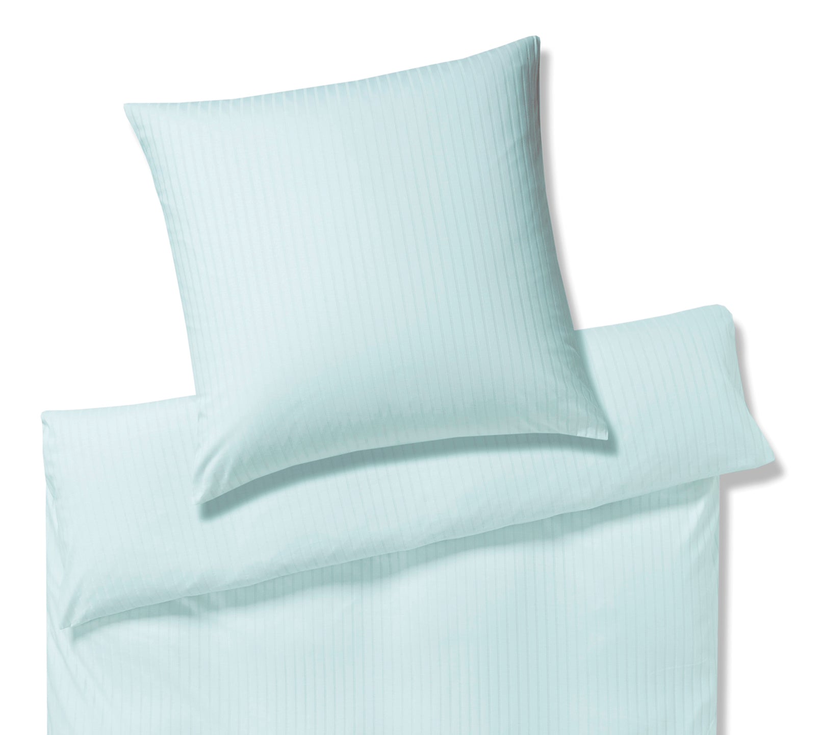 Jersey Bettwaesche Solid Stripe Jersey in Mint Streifen Freisteller #farbe_Mint