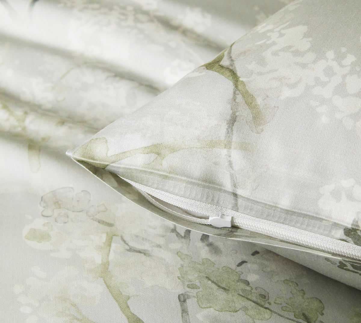 Jersey Bettwäsche Symphony Jersey in Salbei Zweige Reißverschluss #farbe_Symphony Jersey Salbei