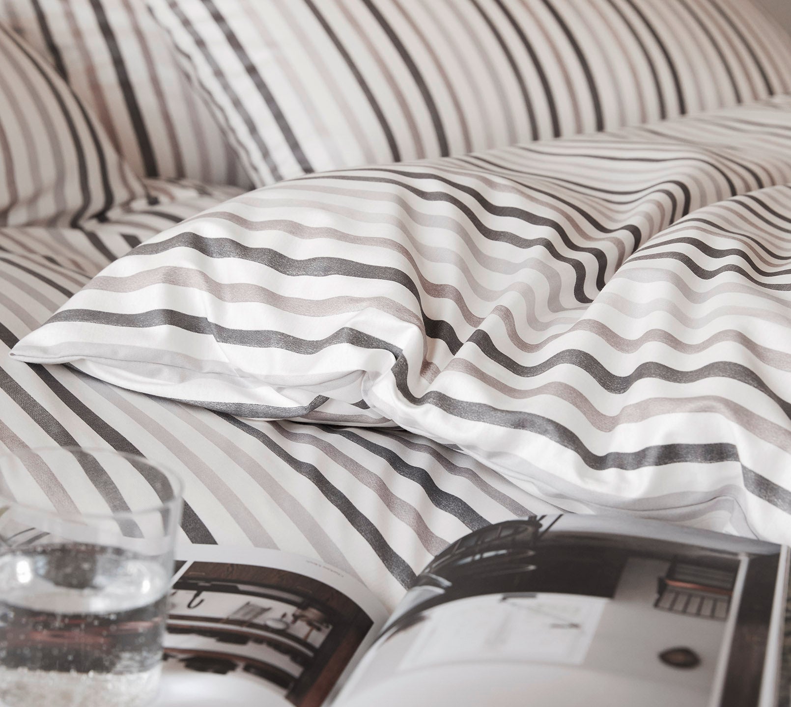 Jersey Bettwäsche Waterstripe in Natur Streifen Detail #farbe_Waterstripe Natur