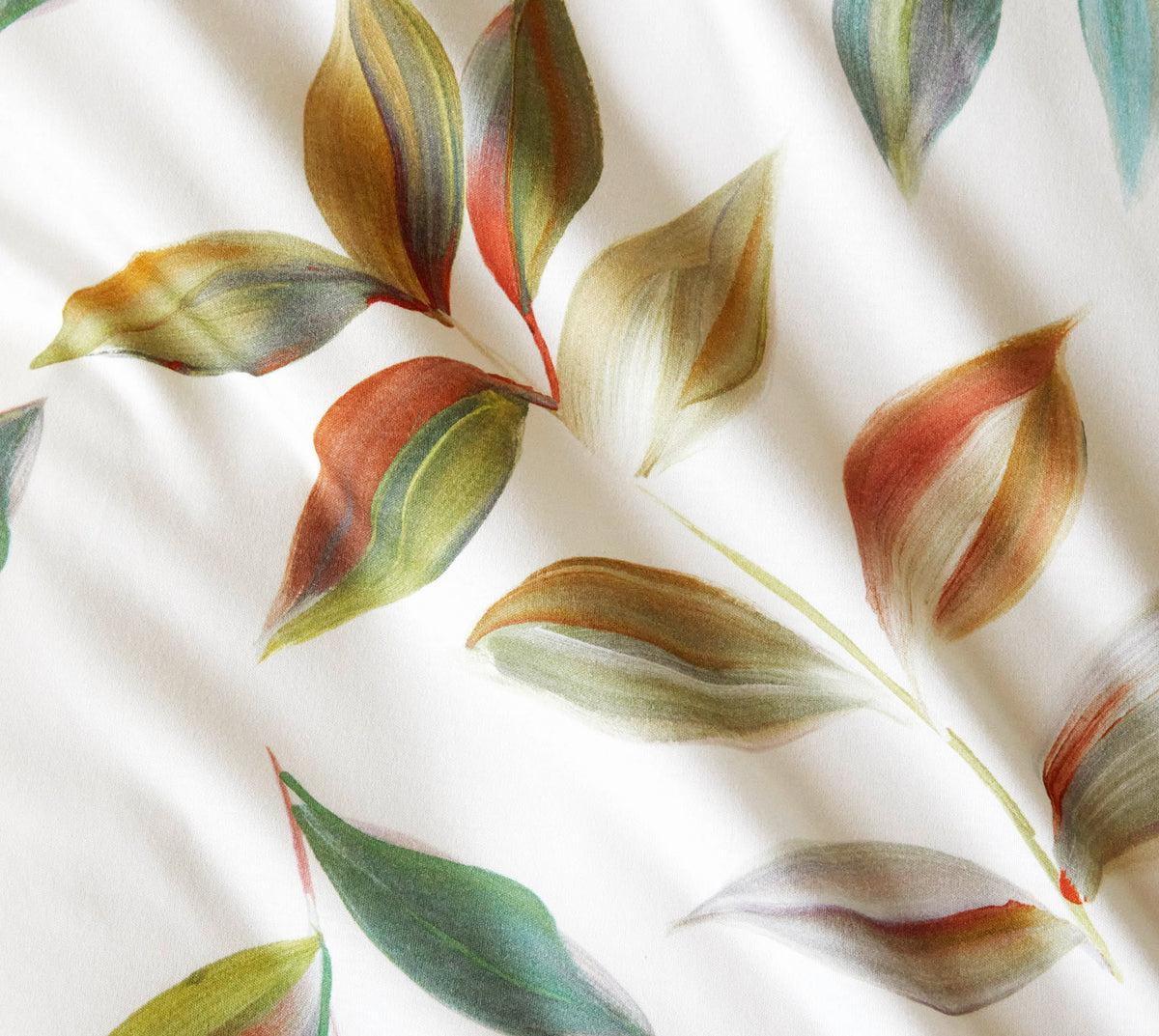 Jersey Bettwäsche Wave in Creme Blätter Material #farbe_Wave Creme