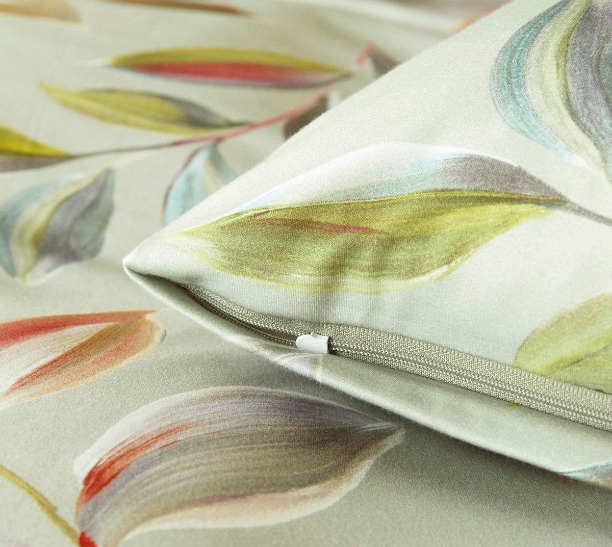 Jersey Bettwäsche Wave in Salbei Blätter Reißverschluss #farbe_Wave Salbei