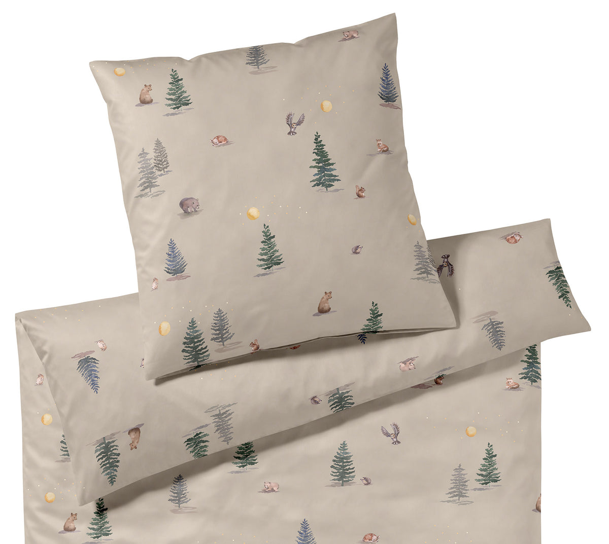 Jersey Bettwäsche Winterwald Jersey in Nougat Winterwaldmotive Freisteller #farbe_Winterwald Jersey Nougat