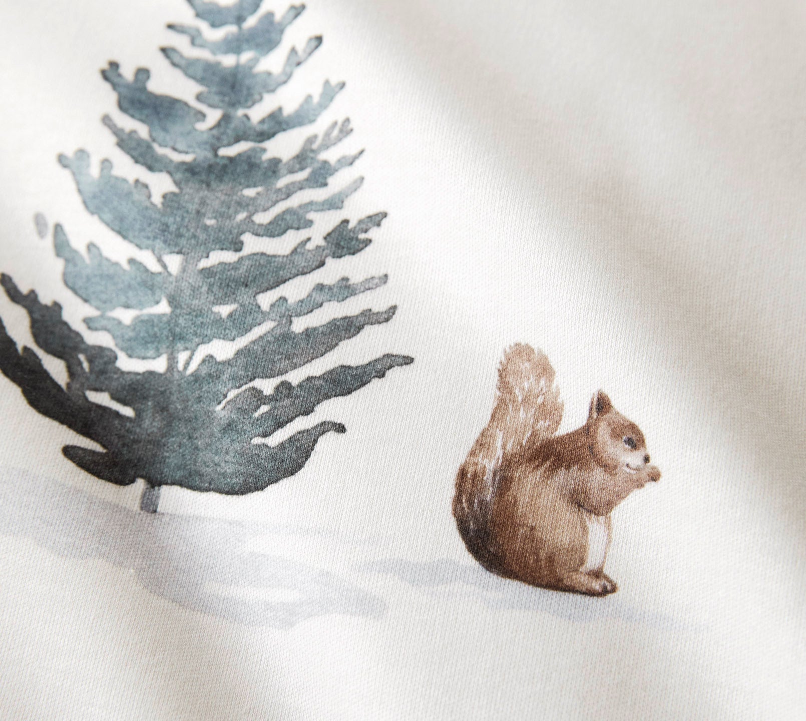 Jersey Bettwäsche Winterwald Jersey in Offwhite Winterwaldmotive Detail #farbe_Winterwald Jersey Offwhite