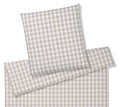 Karierte Mako Perkal Bettwaesche Farbe Beige Freisteller #farbe_Clay 