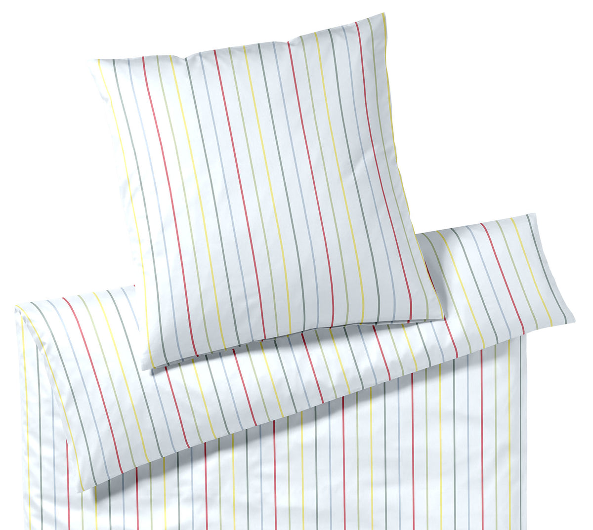 Mako Batist Bettwäsche Little in Bleu Streifen Freisteller #farbe_Little Bleu