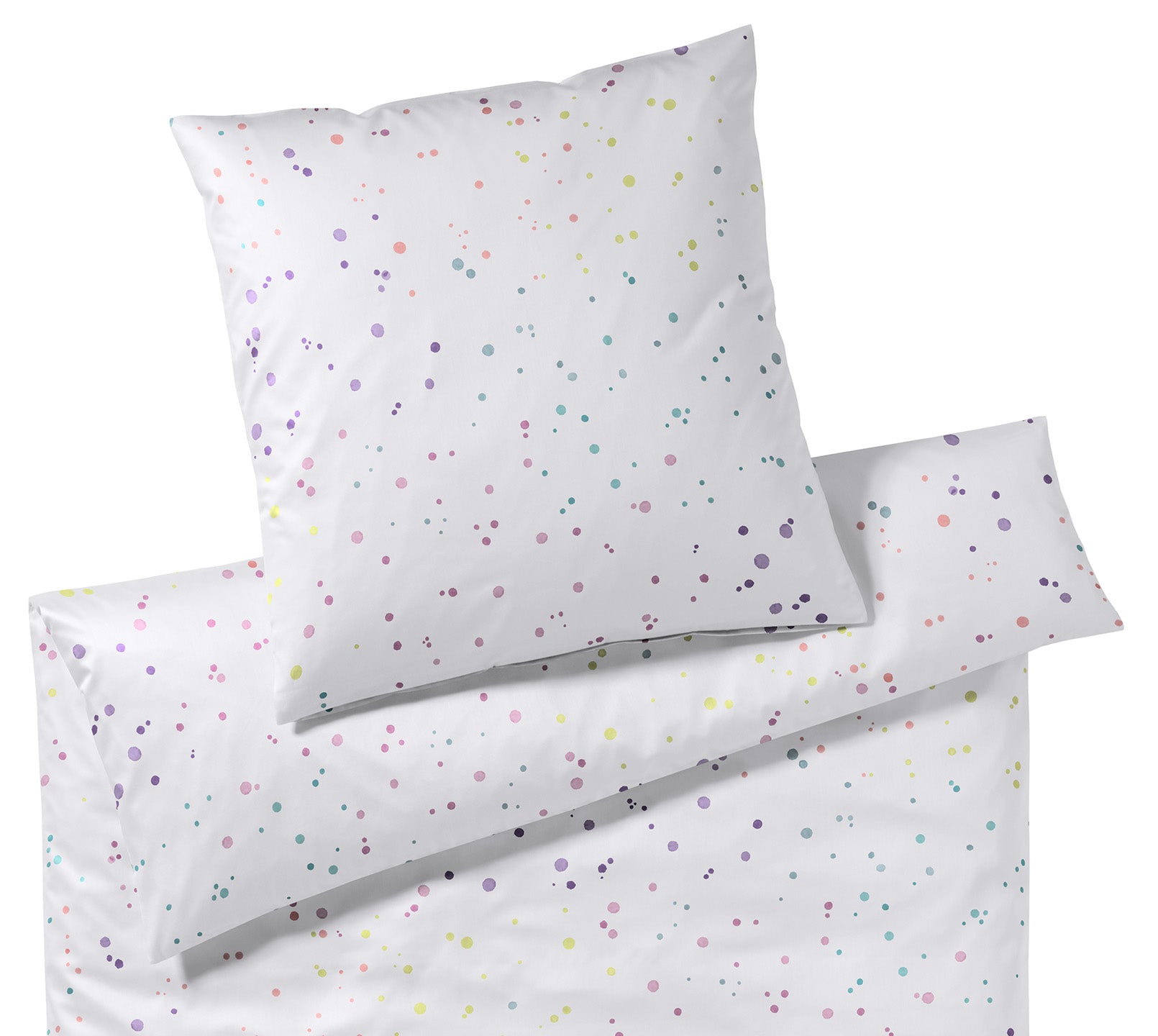 Mako Batist Bettwaesche Mini Splash in Lavendel Punkte Freisteller #farbe_Lavendel