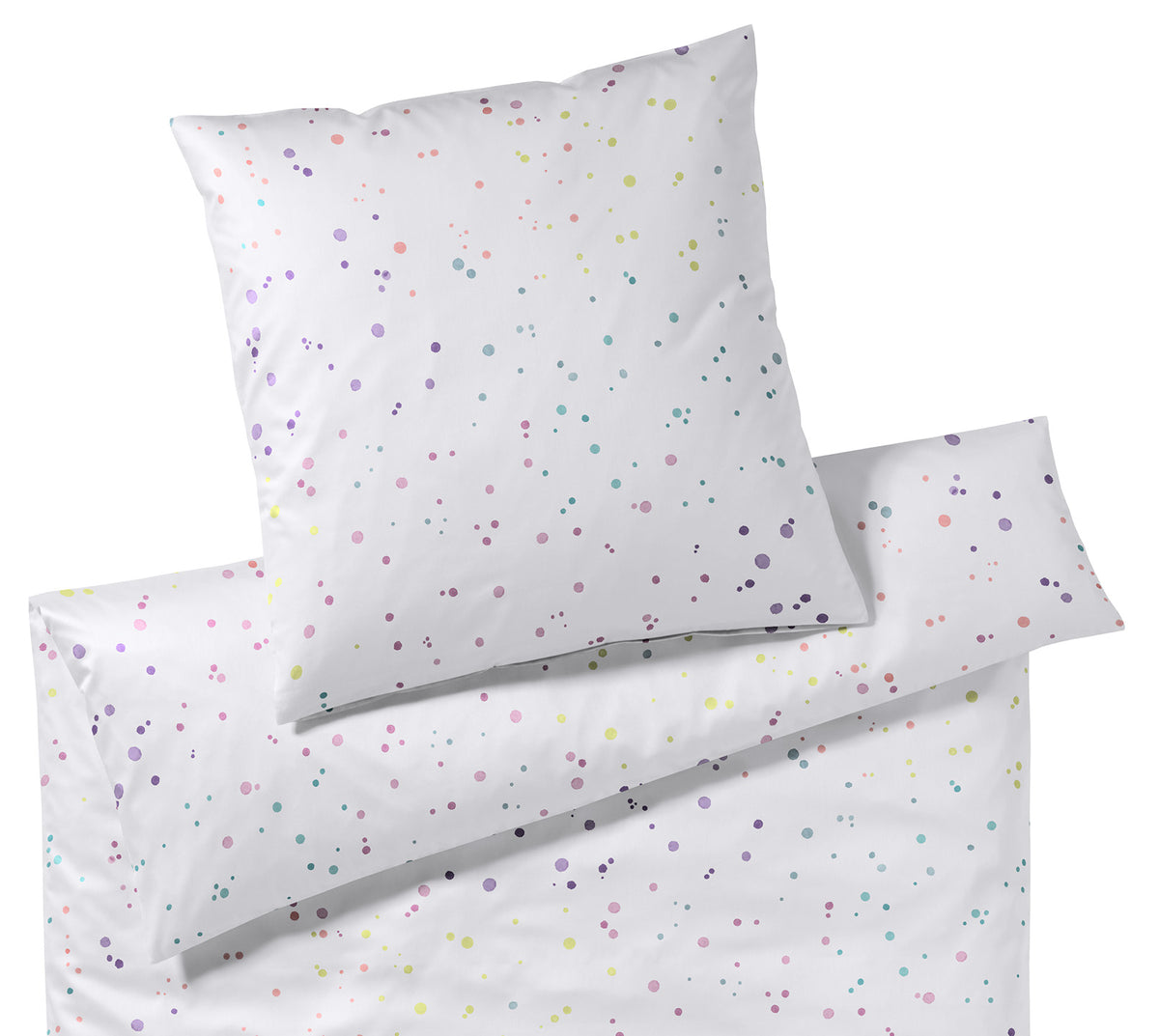 Mako Batist Bettwaesche Mini Splash in Lavendel Punkte Freisteller #farbe_Lavendel