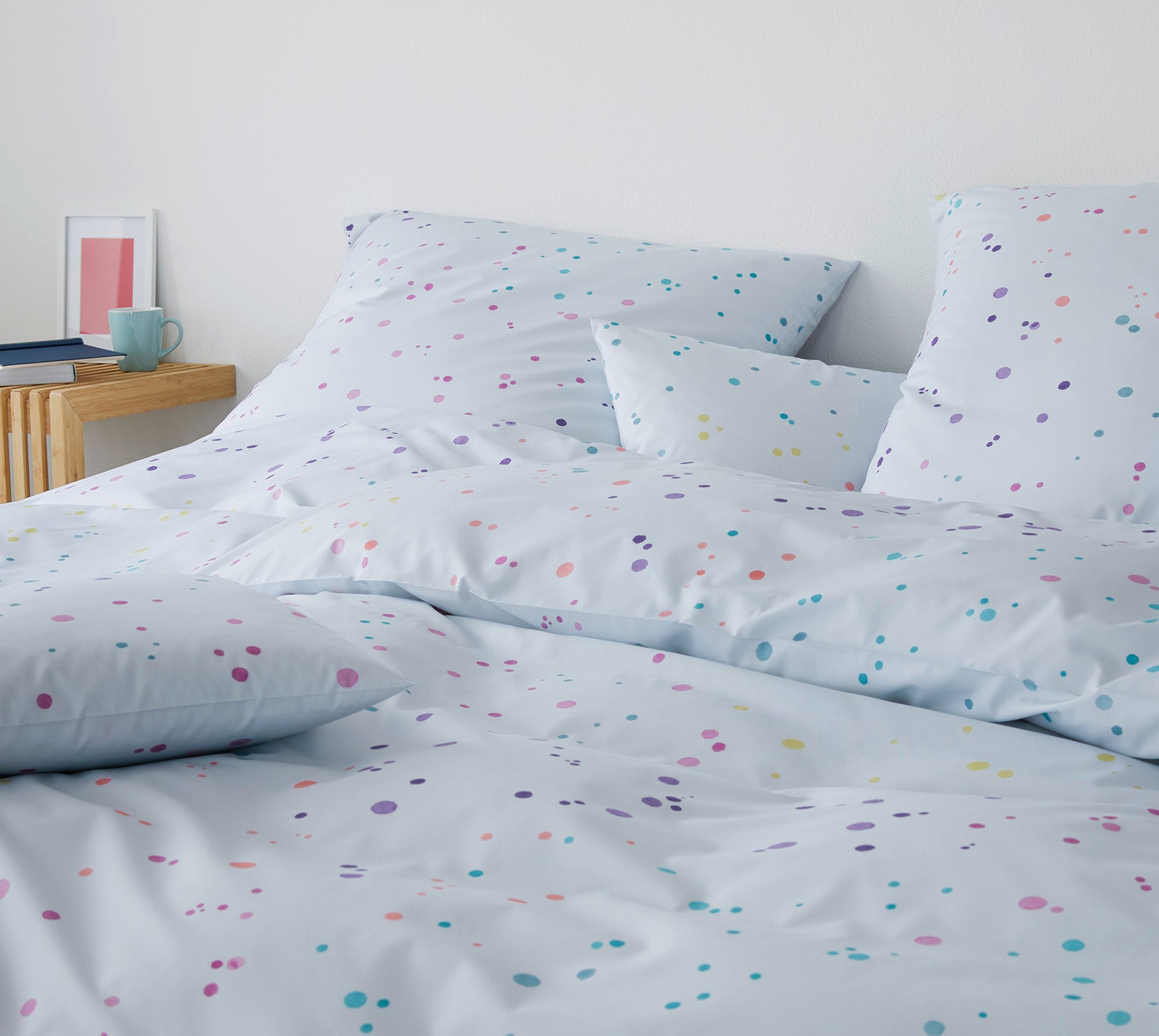 Mako Batist Bettwaesche Mini Splash in Lavendel Punkte Schlafzimmer #farbe_Lavendel
