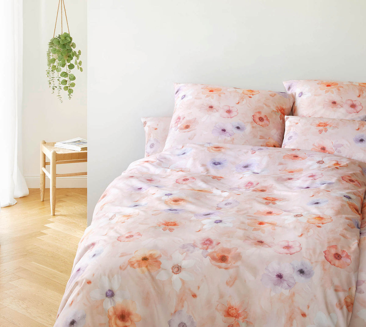 Mako Batist Bettwäsche Pastel in Rosarot Blüten Schlafzimmer #farbe_Pastel Rosarot