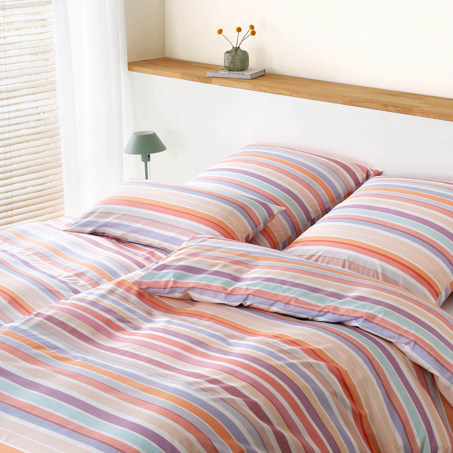 Mako Batist Bettwäsche Tapes in Rosarot Streifen Schlafzimmer #farbe_Tapes Rosarot