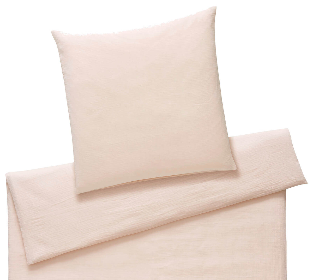Musselin Bettwäsche Smooth in Peach Uni Freisteller #farbe_Smooth Peach