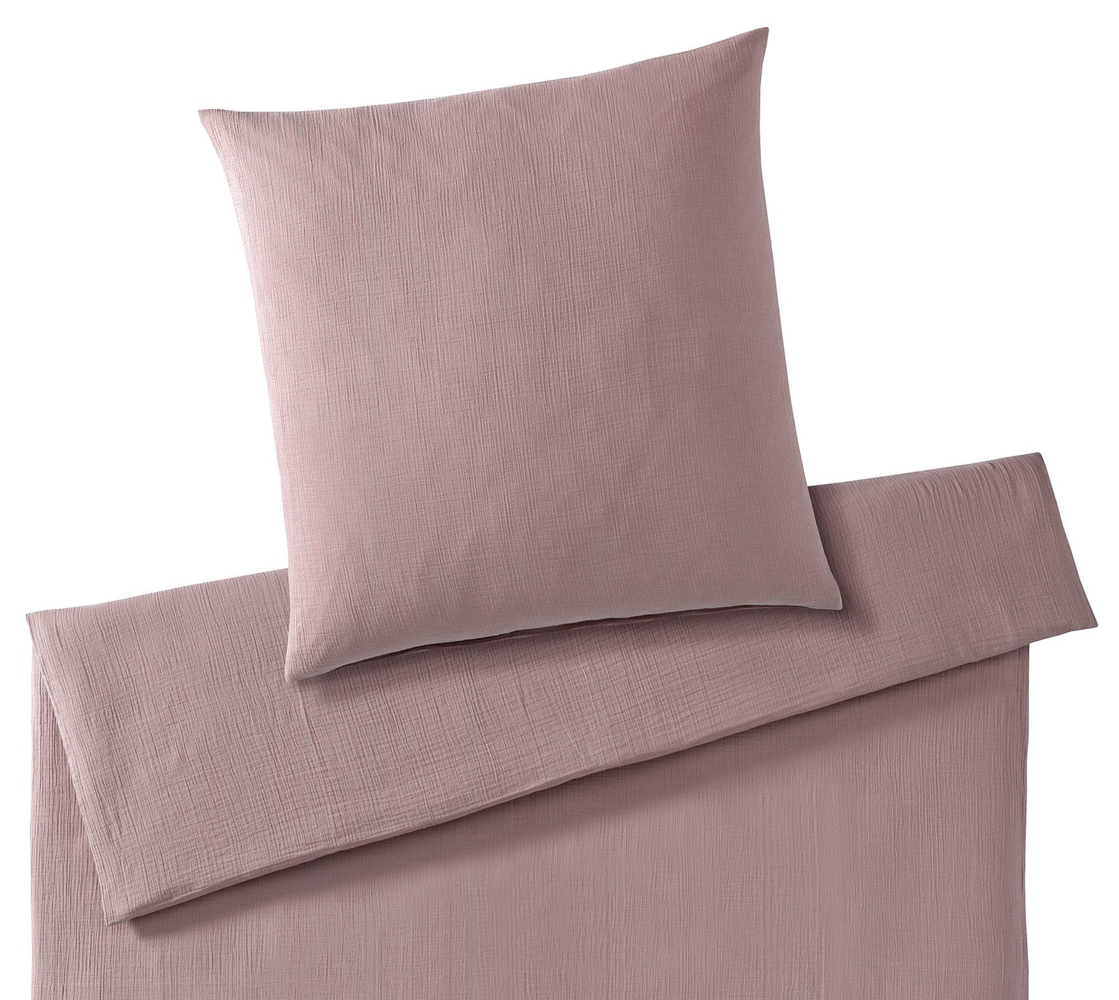 Musselin Bettwäsche Smooth in Blush Uni Freisteller #farbe_Blush