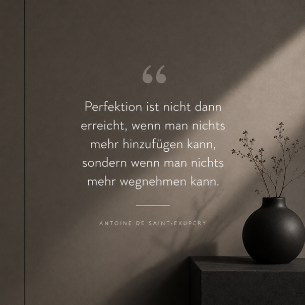 Zitat Antoine de Saint Exupery Vase Gräser 