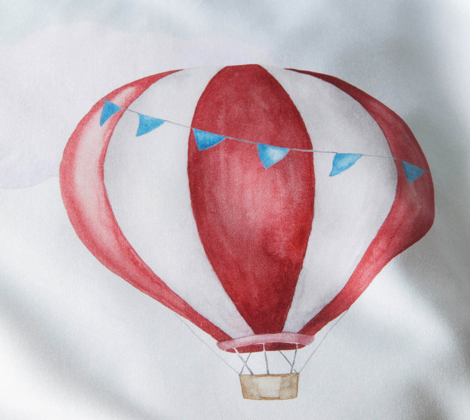 Satin Bettwäsche Balloon in Hellgrün-Natur Heißluftballone Detail #farbe_Balloon Hellgrün-Natur