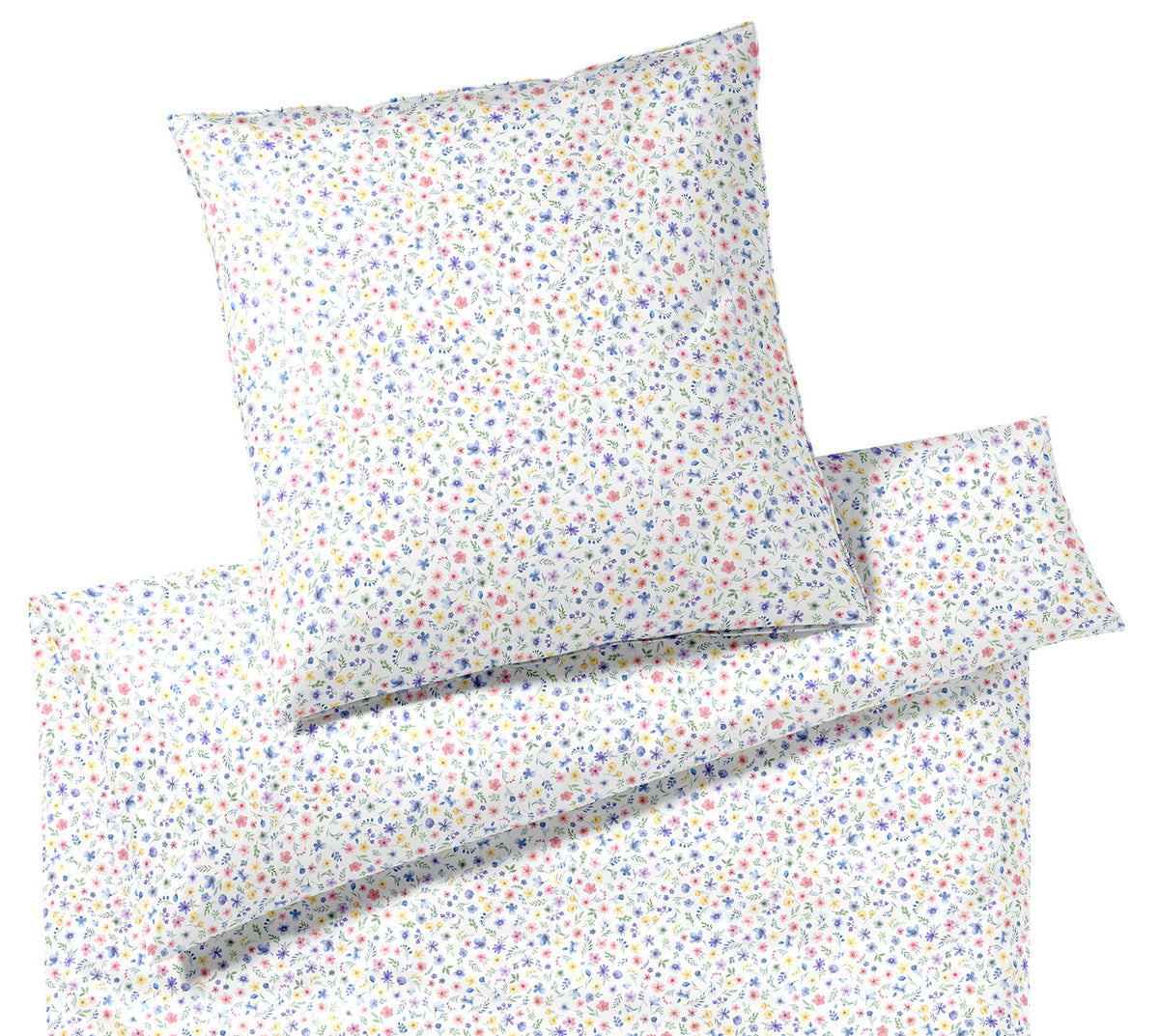 Satin Bettwäsche Beauties in Weiß Blümchen Freisteller #farbe_Beauties Weiß