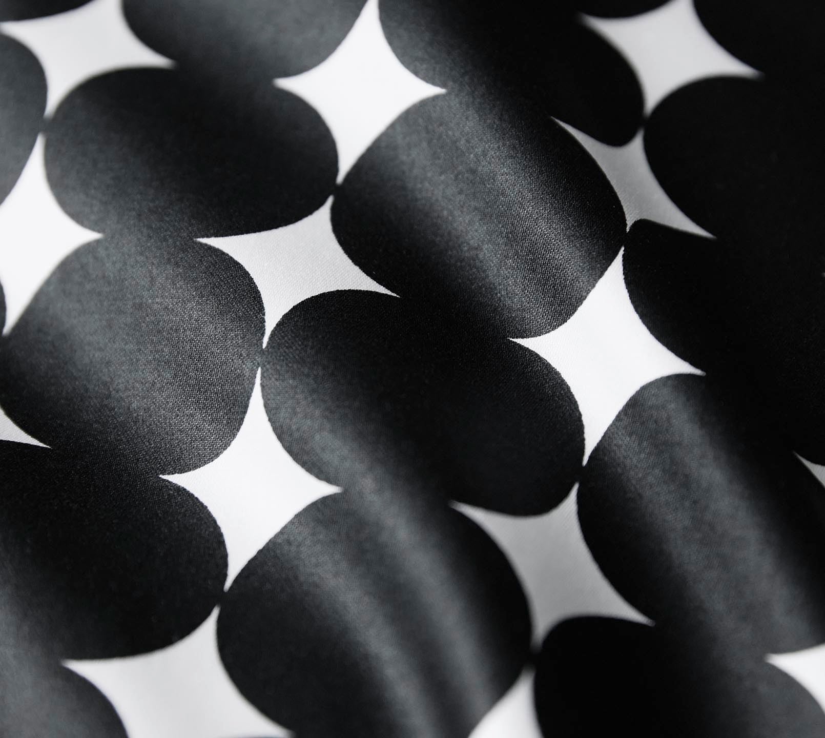 Satin Bettwäsche Bubbles Grafik Material #farbe_Bubbles Schwarz-Weiß