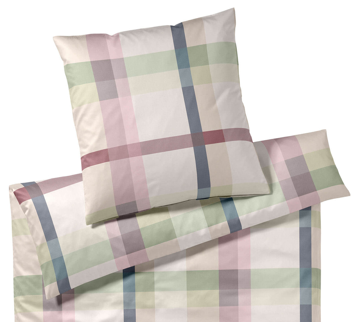 Satin Bettwäsche Carree in Pastell Karo Freisteller #farbe_Carree Pastell