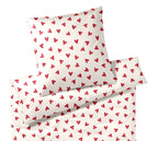 Satin Bettwäsche Cherie in Himbeerrot Herzen Freisteller #farbe_Himbeerrot