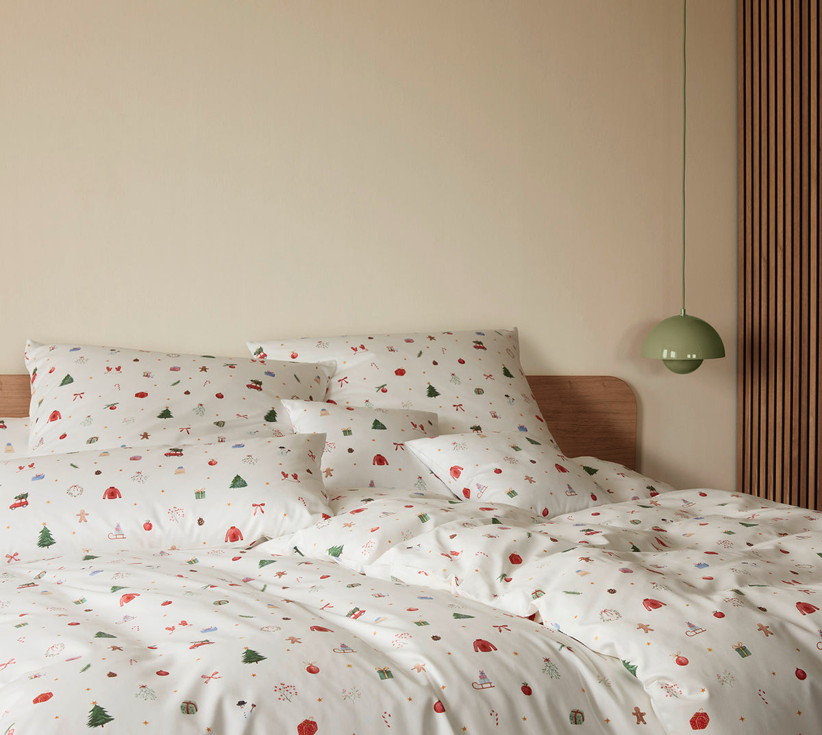 Satin Bettwäsche Christmas Treats in Weiß Weihnachtsmotive  Schlafzimmer #farbe_Christmas Treats Weiß