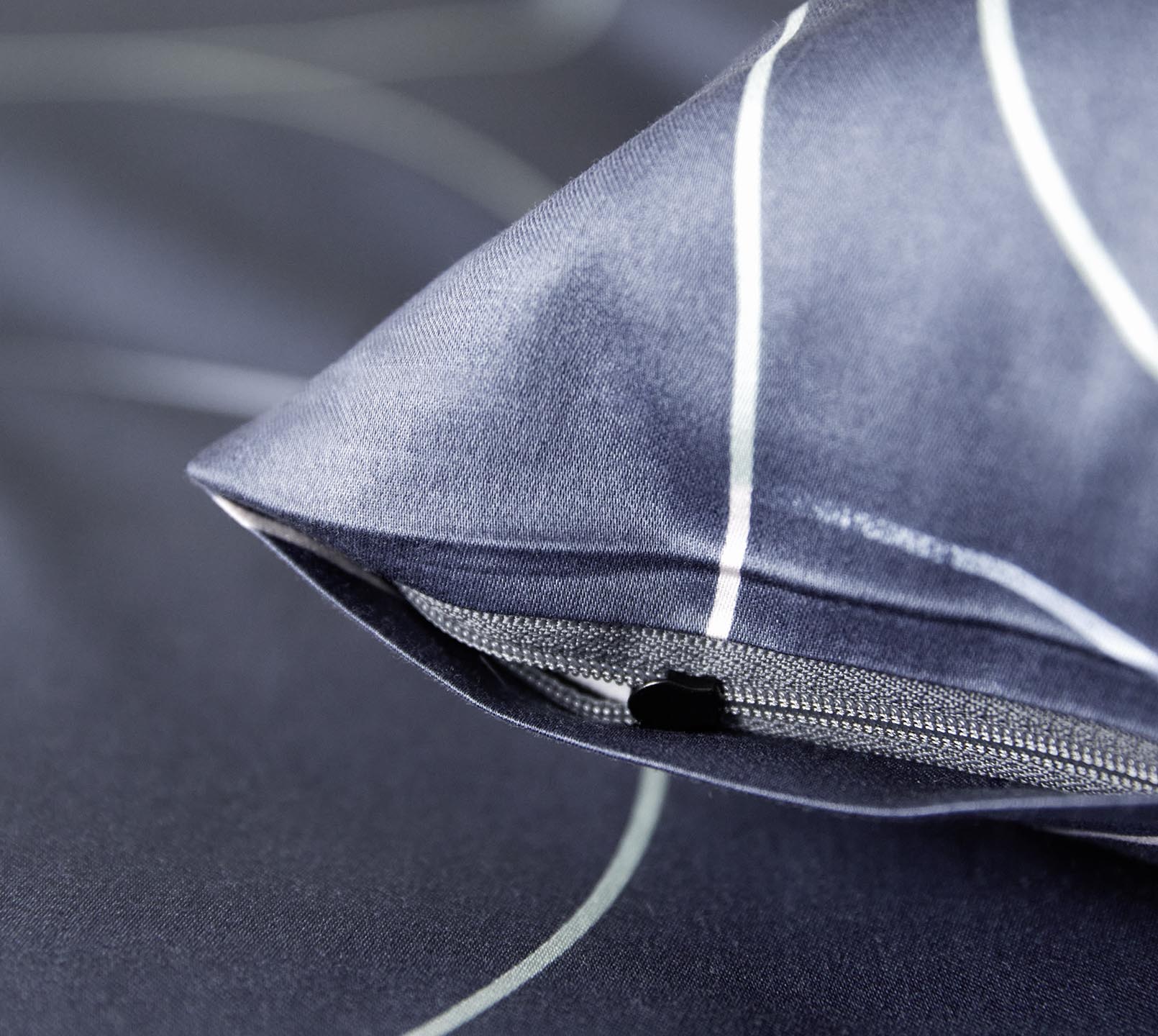 Satin Bettwäsche Circus in Nachtblau Kreisgrafik Reißverschluss #farbe_Circus Nachtblau