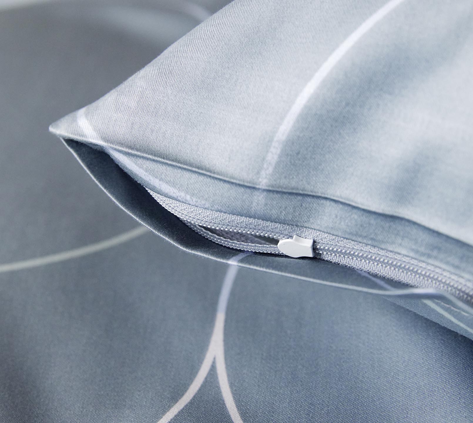 Satin Bettwäsche Circus in Salbei Kreisgrafik Reißverschluss #farbe_Circus Salbei