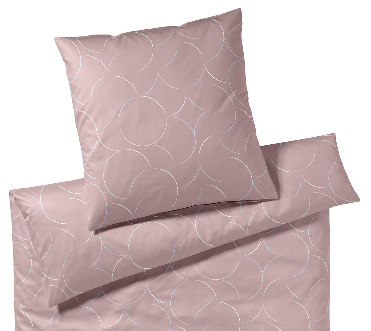 Satin Bettwäsche Circus in Rosenholz Kreisgrafik Freisteller #farbe_Circus Rosenholz