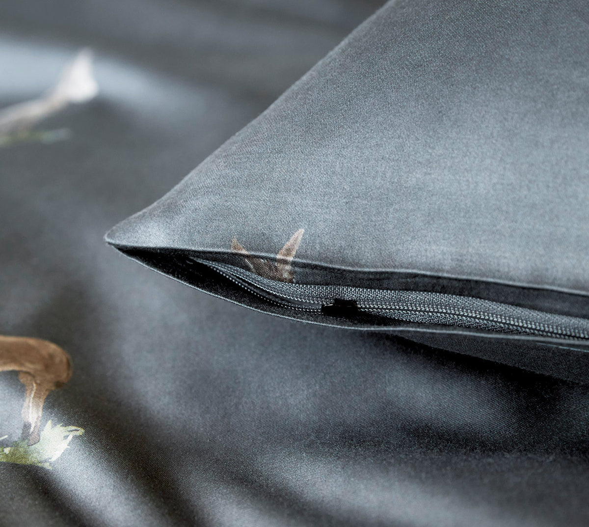Satin Bettwäsche Donkey in Dunkelblau Esel Reißverschluss #farbe_Dunkelblau