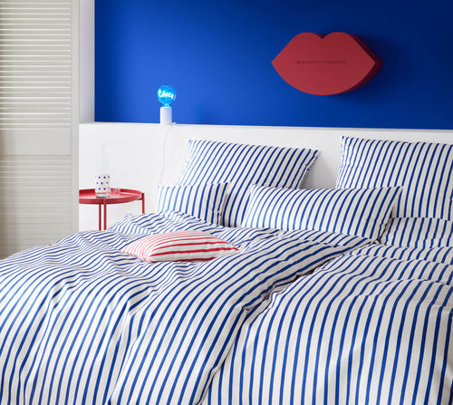 Mako Satin Bettwäsche Double mit farbintensiven Streifen – elegante Bettwäsche