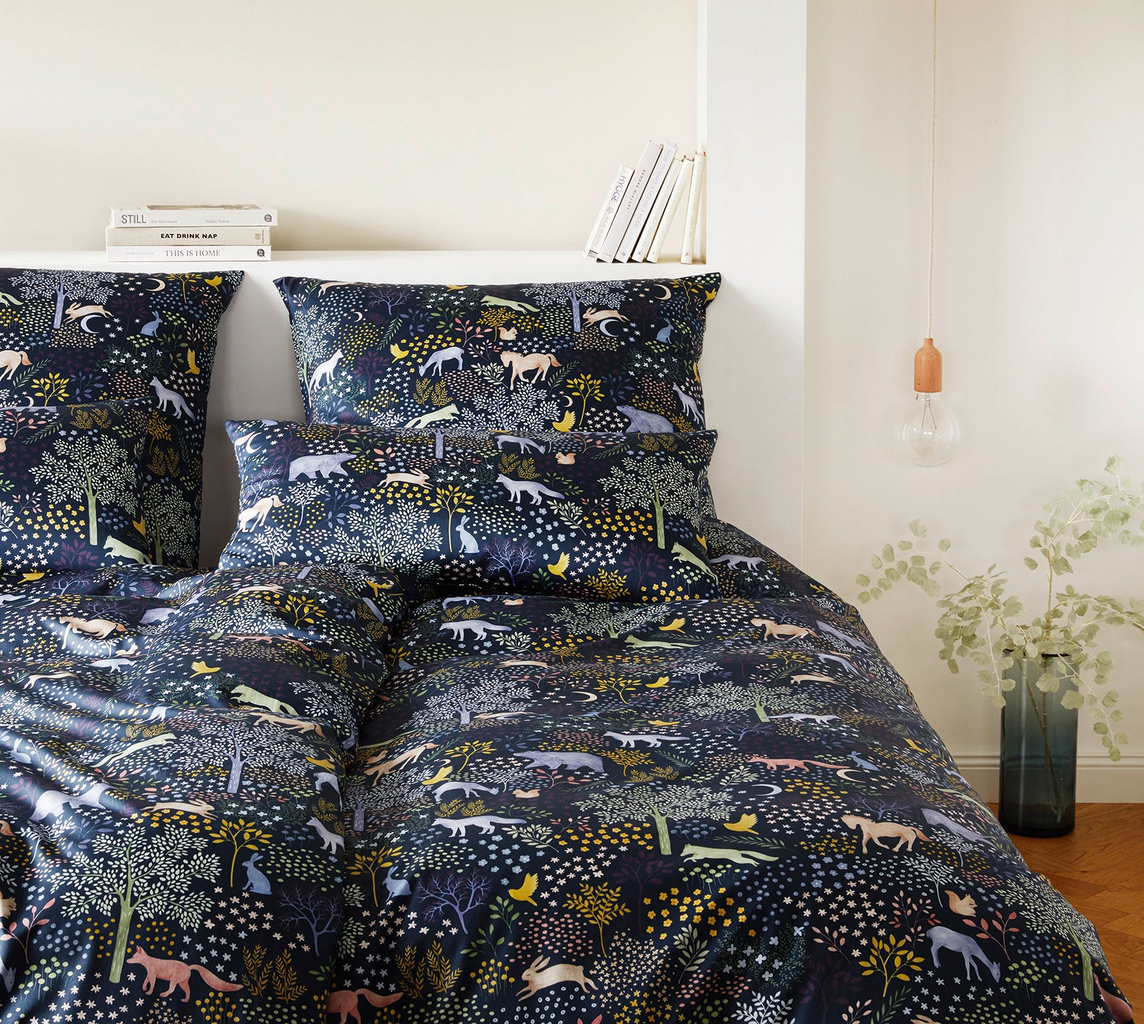 Satin Bettwäsche Dreamland in Mitternacht Tiermotiv Schlafzimmer #farbe_Dreamland Mitternacht