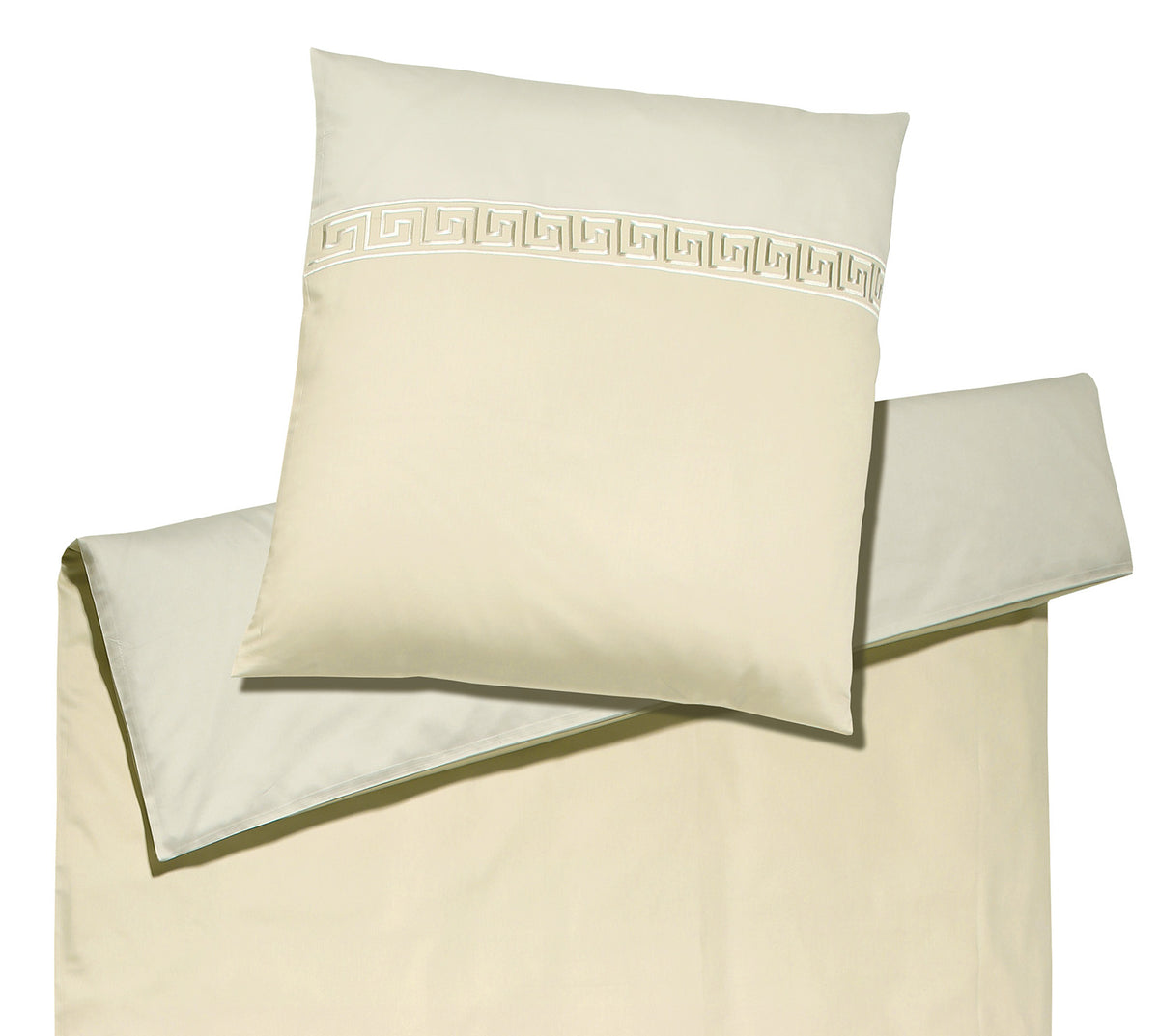 Mako Satin Bettwäsche El Greco mit gestickter Bordüre – elegante Bettwäsche