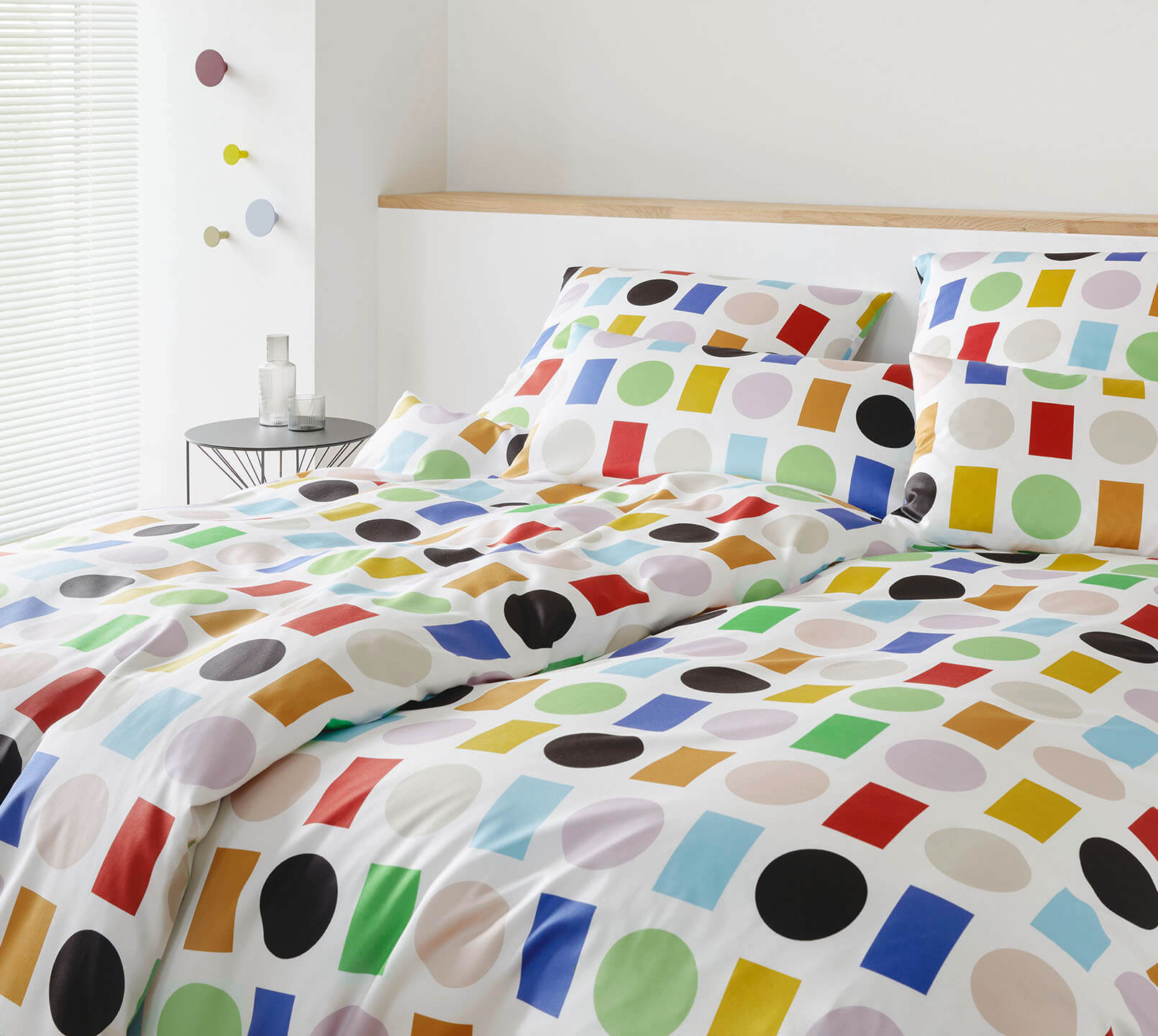 Satin Bettwäsche Foxie in Weiß Formengraphik Schlafzimmer #farbe_Foxie Weiß