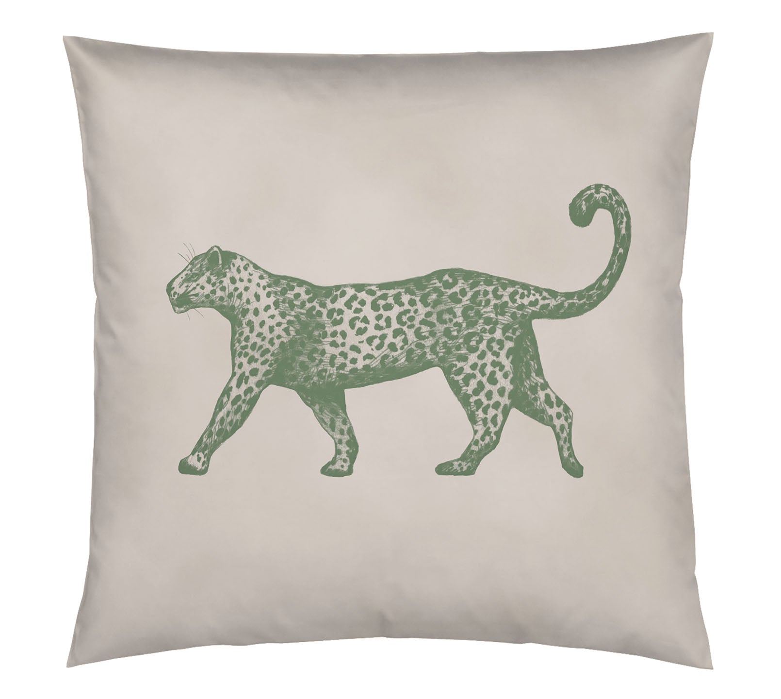 Satin Kissenbezug Globetrotter Tiermotiv Leopard Sand Freisteller #farbe_Globetrotter Sand