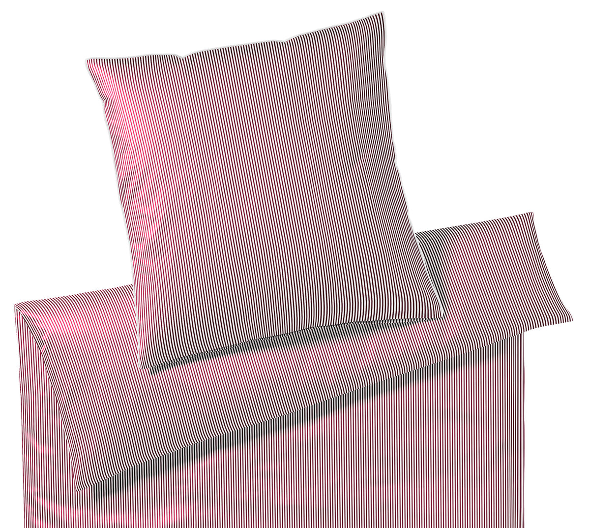 Satin Bettwäsche Hamburger Streifen in Bordeaux Freisteller #farbe_Bordeaux