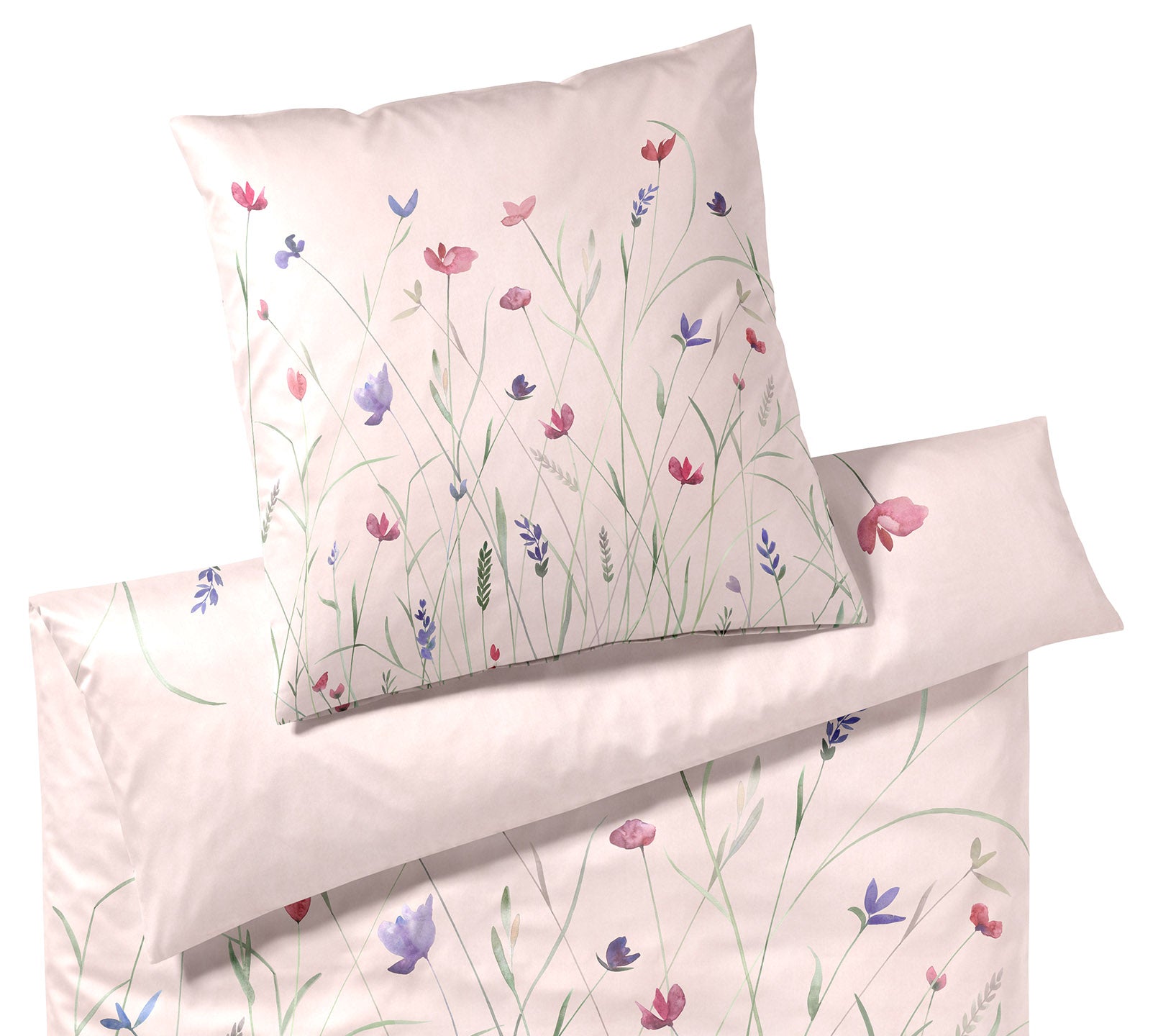 Satin Bettwäsche Highlife in Rose Blumenwiese Freisteller #farbe_Highlife Rose