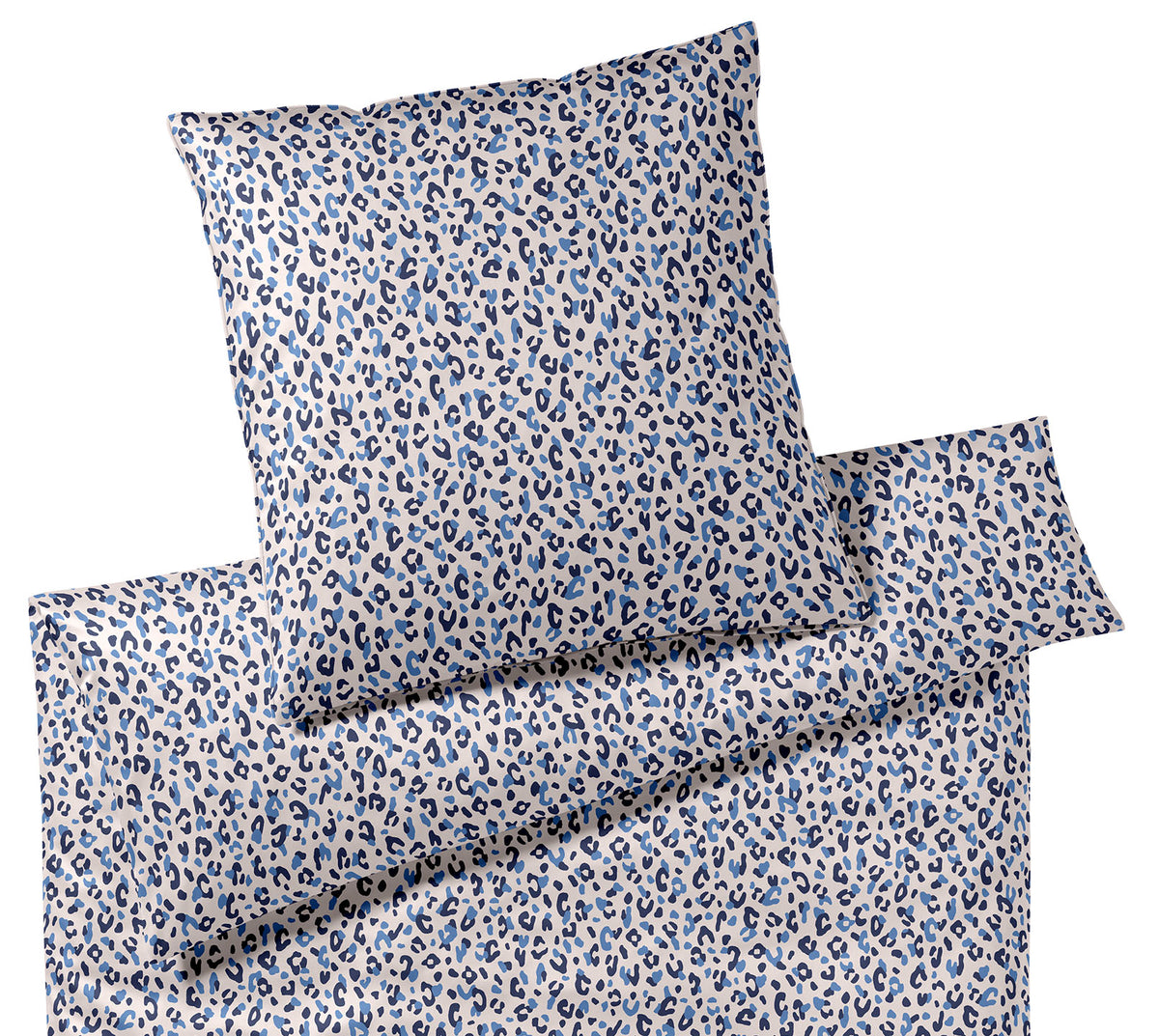 Satin Bettwäsche Leolook in Kobaltblau Leoprint Freisteller #farbe_Leolook Kobaltblau