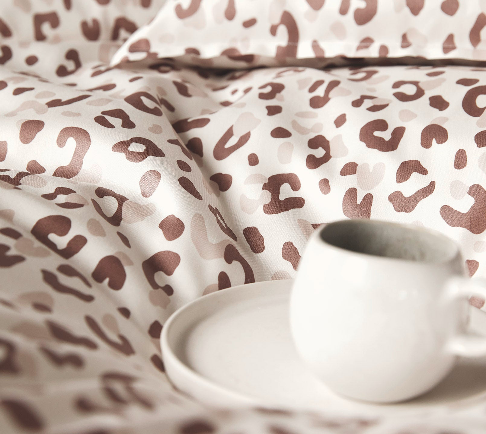 Satin Bettwäsche Leolook in Savanne Leooptik Detail #farbe_Leolook Savanne
